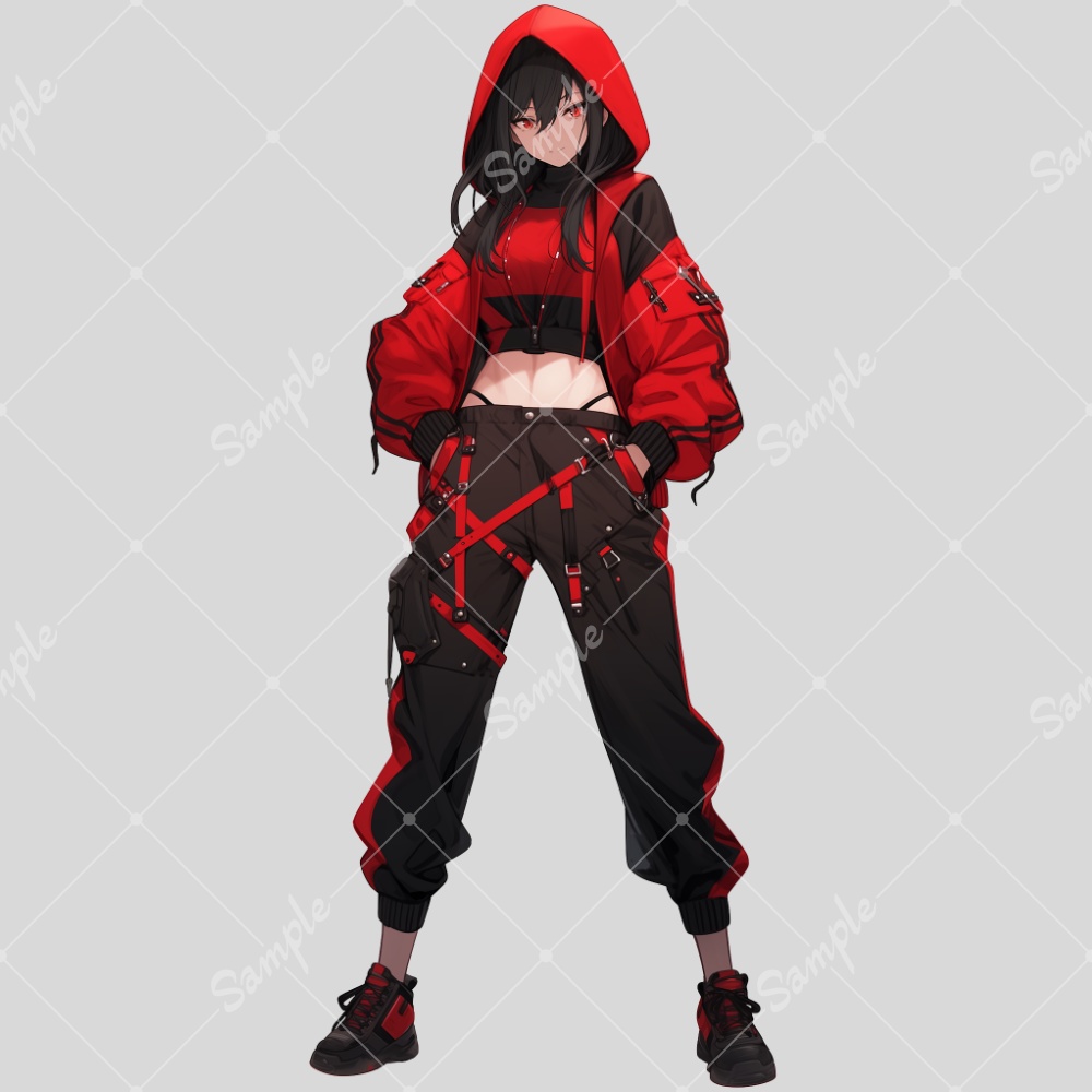 全身立ち絵素材171 パーカー女子