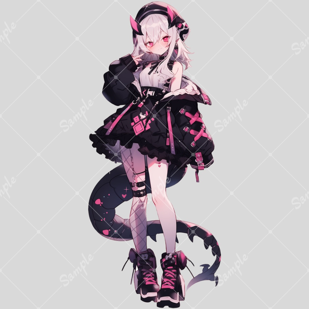 全身立ち絵素材174 ドラゴン 女の子