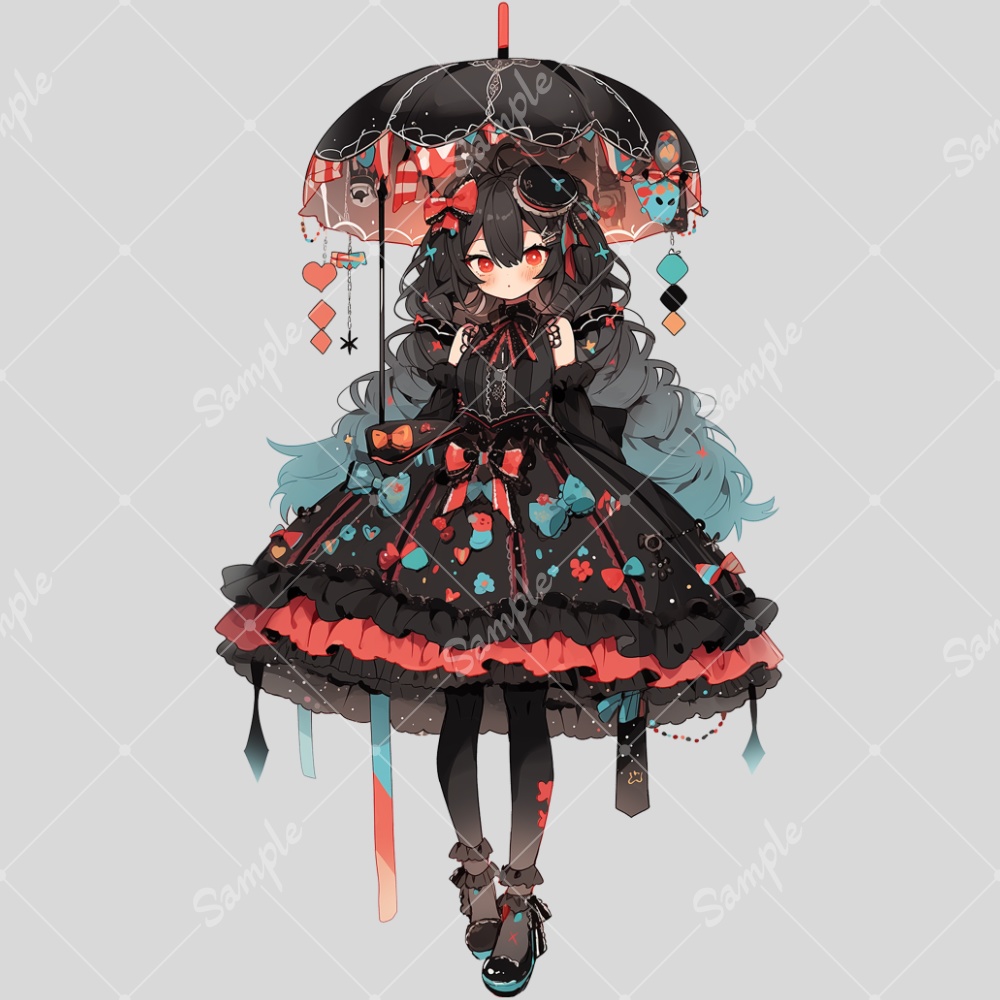 全身立ち絵素材181 ゴシックドレス 女の子