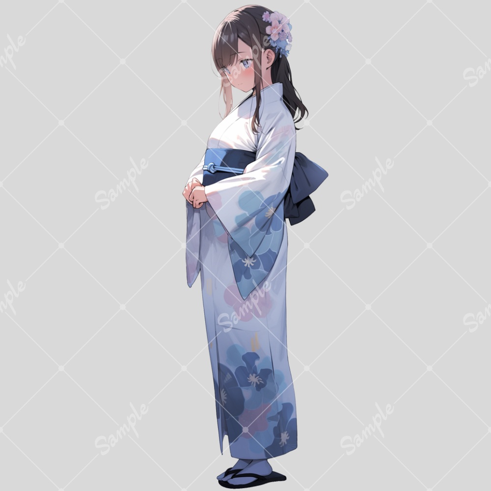 全身立ち絵素材182 浴衣 女の子