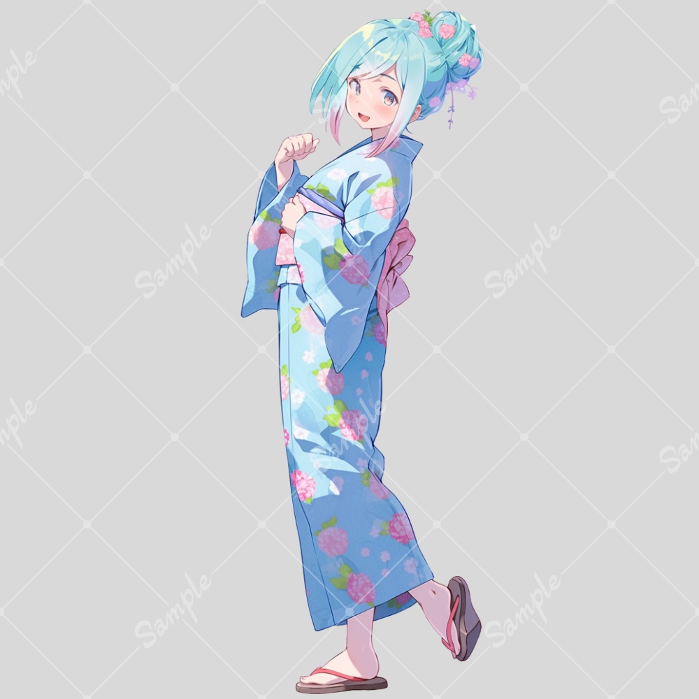 全身立ち絵素材183 浴衣 女の子