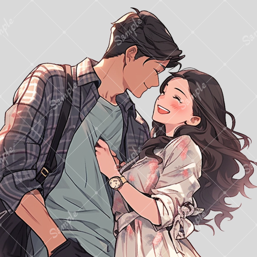 全身立ち絵素材192 男性と女性のセット カップル