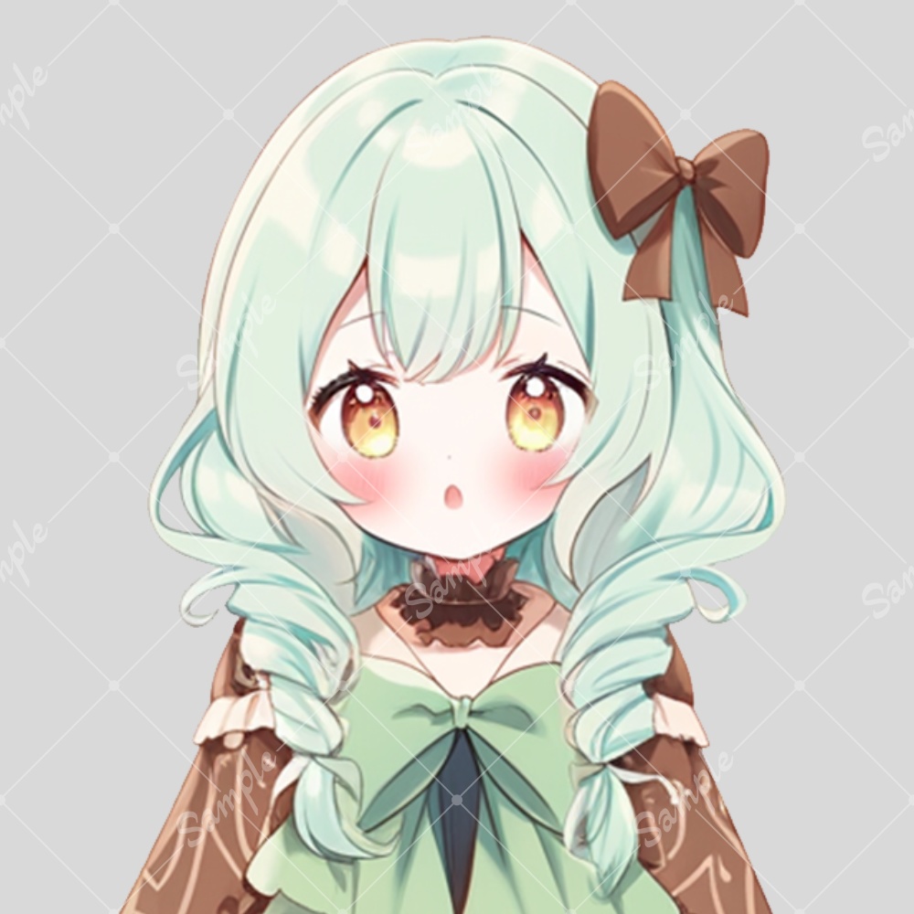 全身立ち絵素材196 チョコミントカラーワンピ 女の子