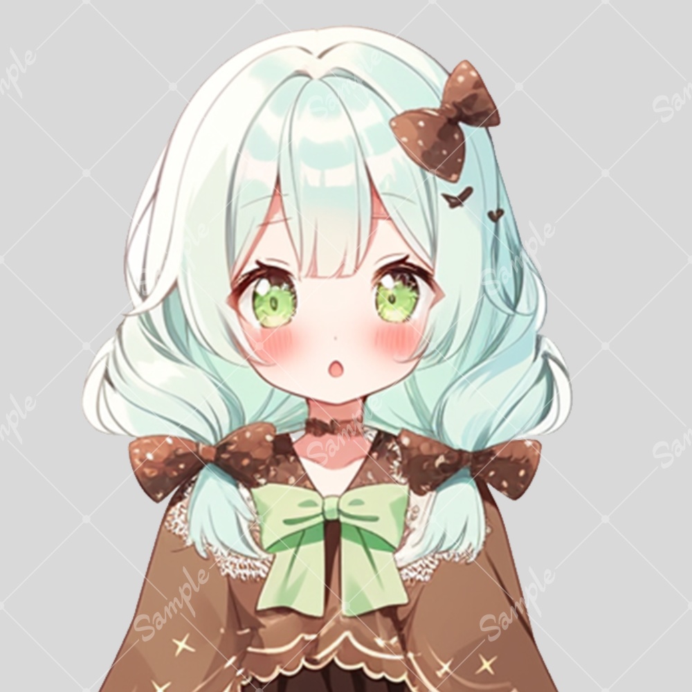 全身立ち絵素材197 チョコミントカラーワンピ 女の子