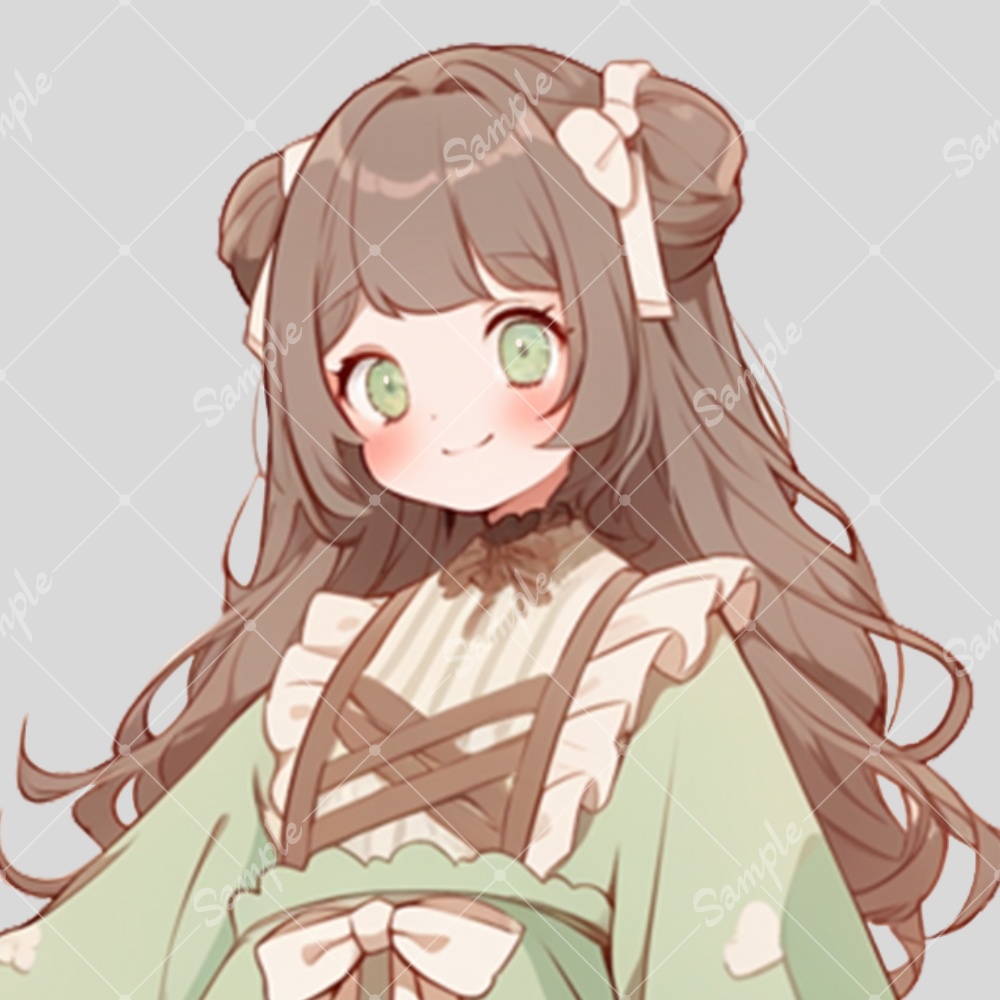 全身立ち絵素材198 チョコミントカラーワンピ 女の子