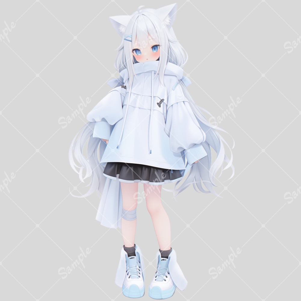 全身立ち絵素材199 猫耳 女の子