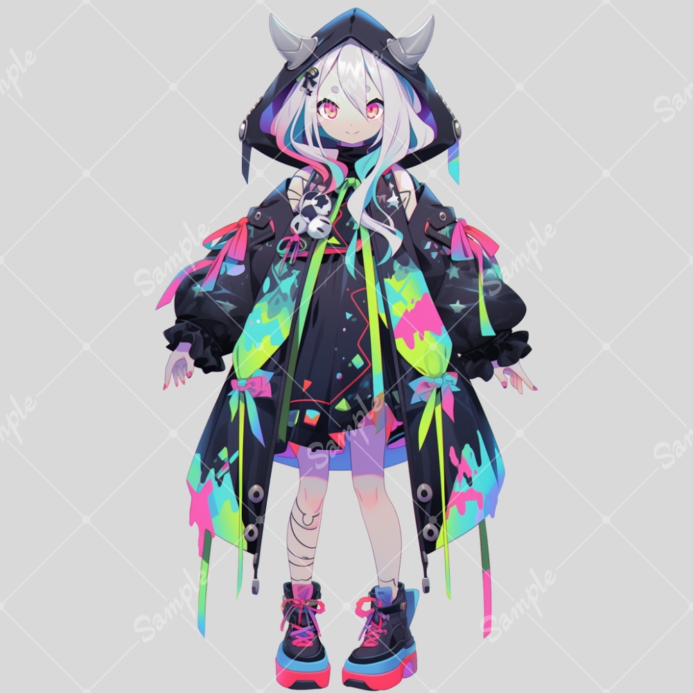 全身立ち絵素材201 サイバーゴシック 女の子