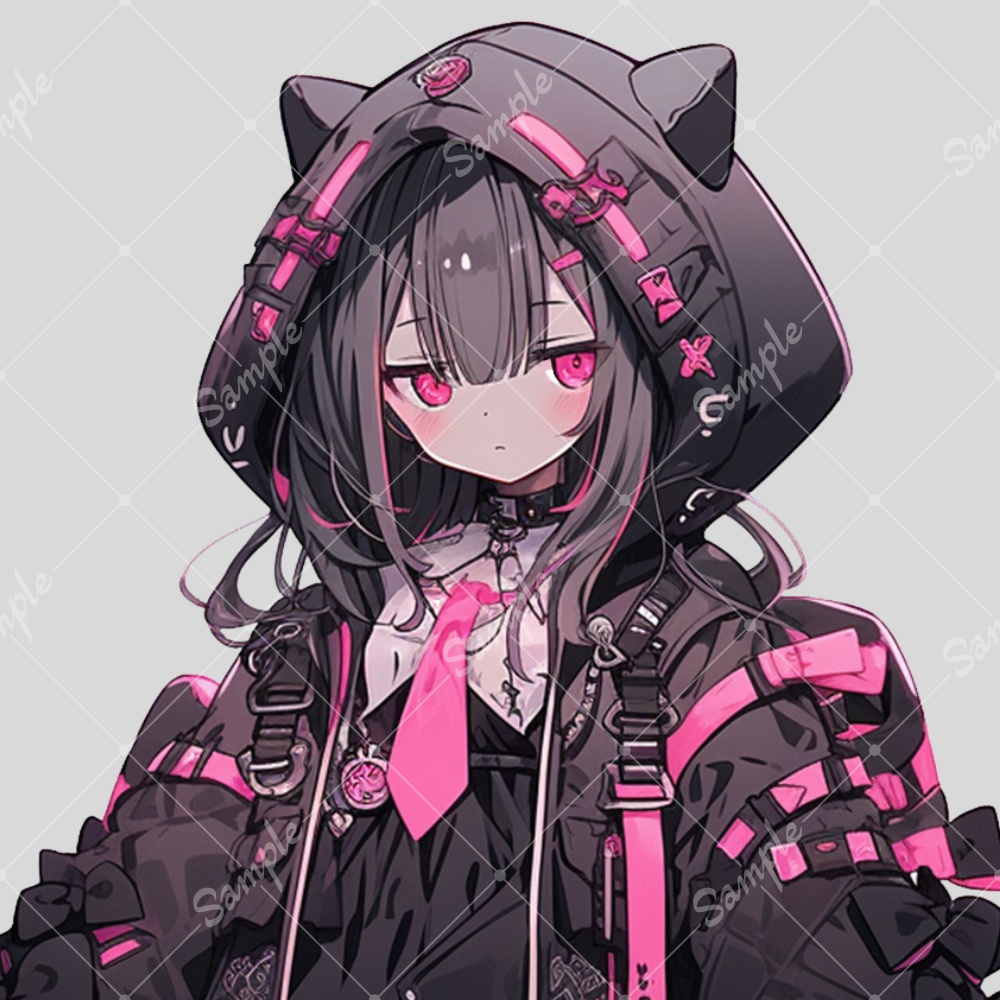 全身立ち絵素材203 猫耳パーカー 女の子