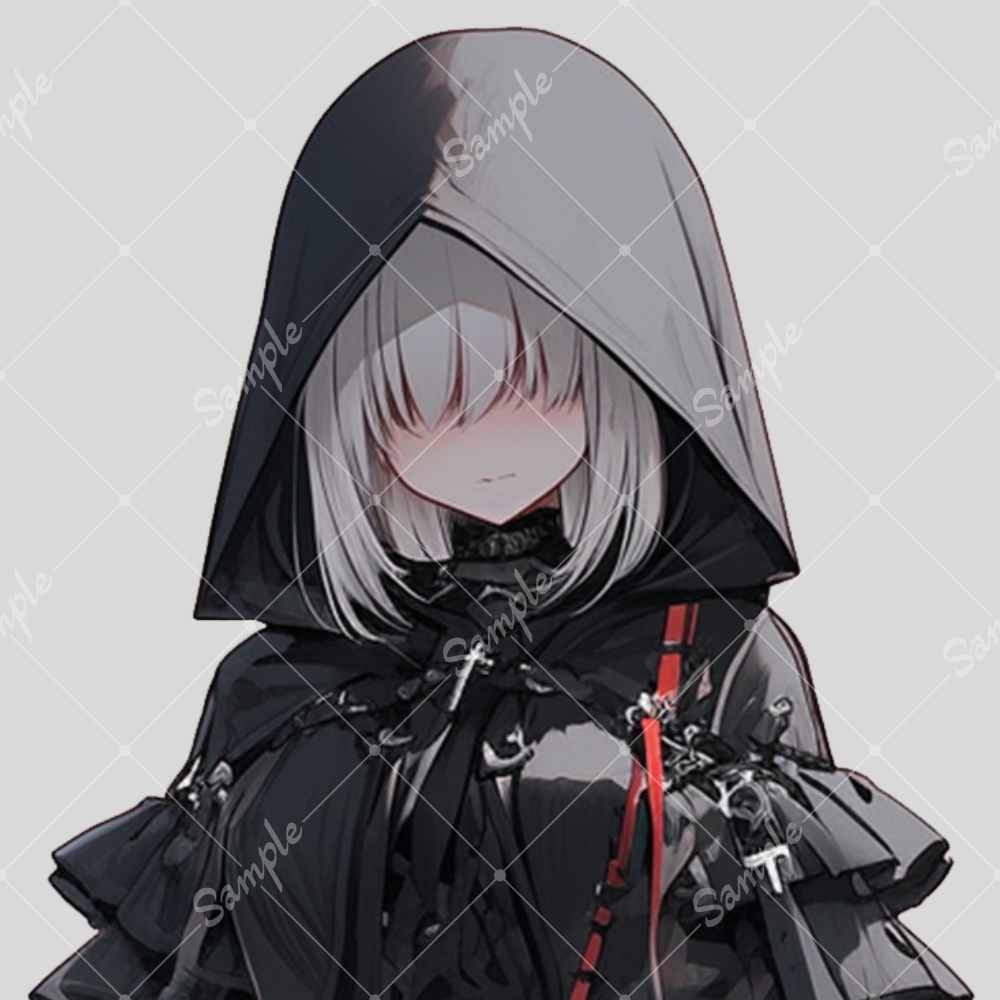 全身立ち絵素材202 目隠れ サイバーゴシック 女の子