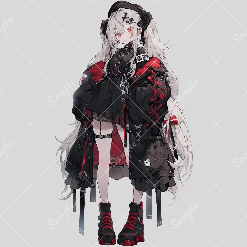 全身立ち絵素材206 サイバーゴシック 女の子