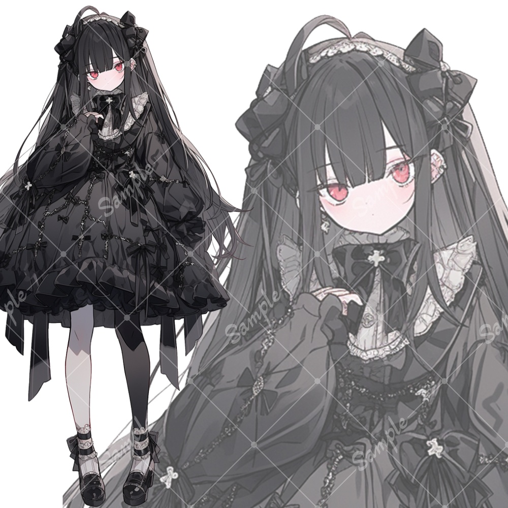 全身立ち絵素材207 ゴシックドレス 女の子 - tachie - BOOTH