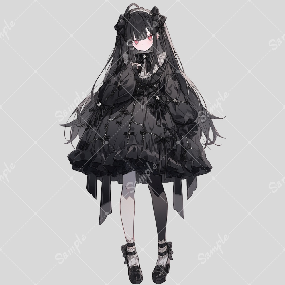 全身立ち絵素材207 ゴシックドレス 女の子