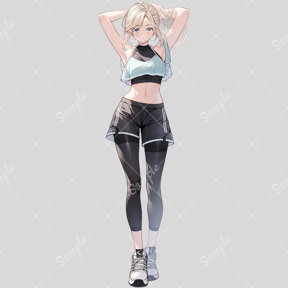全身立ち絵素材210 フィットネス 女の子