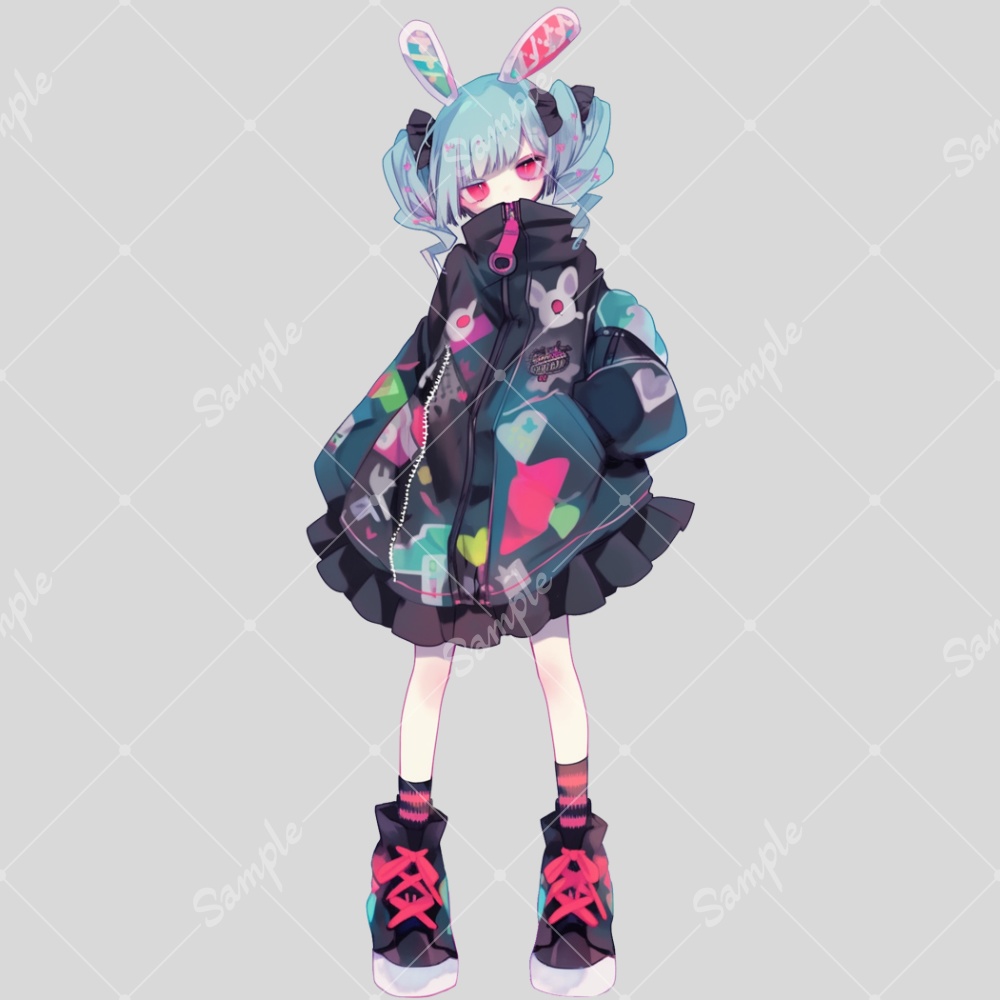 全身立ち絵素材209 うさぎ 女の子