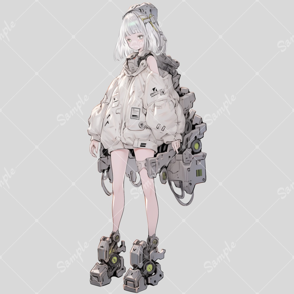 全身立ち絵素材214 女の子 メカ娘
