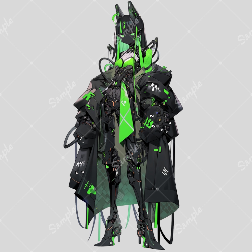 全身立ち絵素材217 女の子 メカ娘