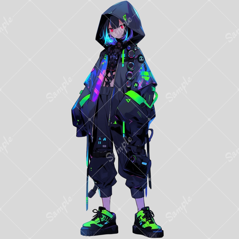 全身立ち絵素材219 未来的な女の子