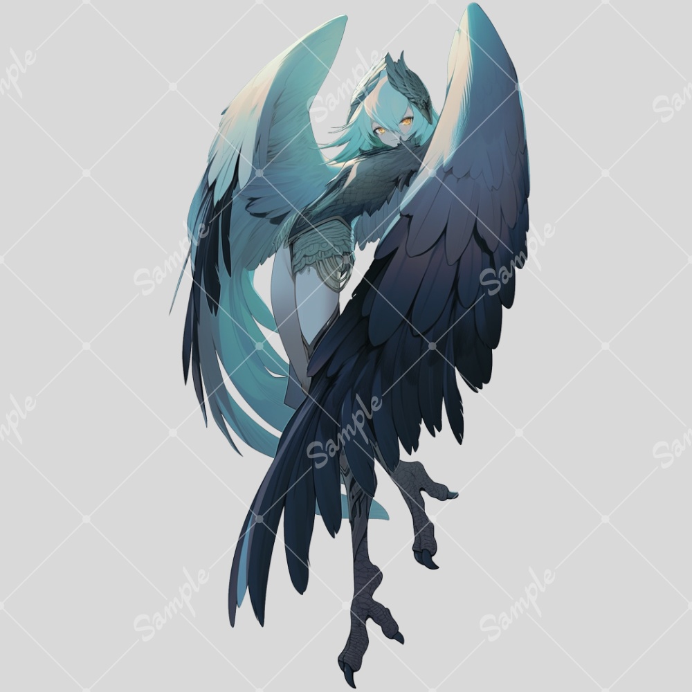 全身立ち絵素材220 鳥人 ハーピー 女の子