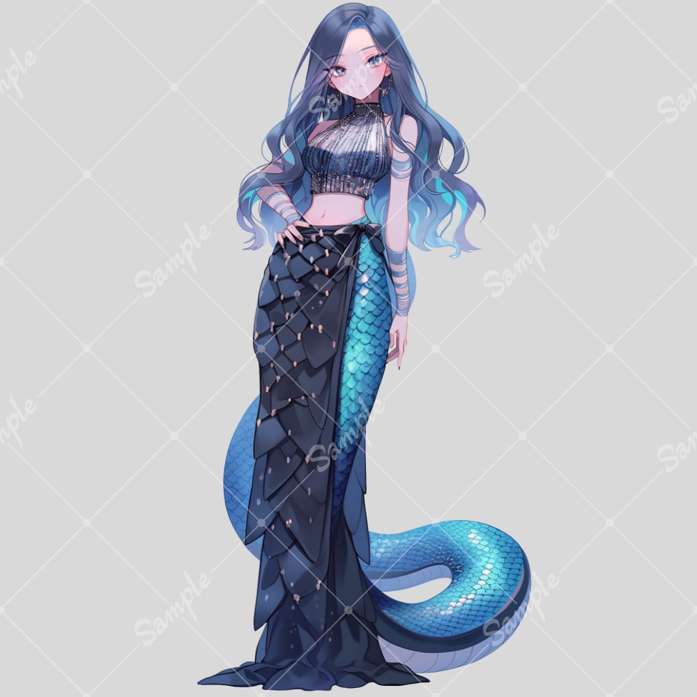 全身立ち絵素材221 ラミア 女の子