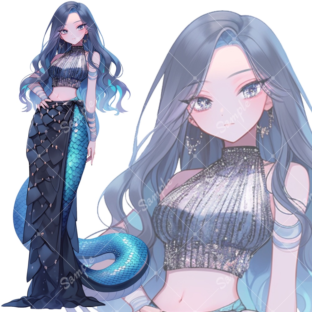 全身立ち絵素材221 ラミア 女の子 - tachie - BOOTH