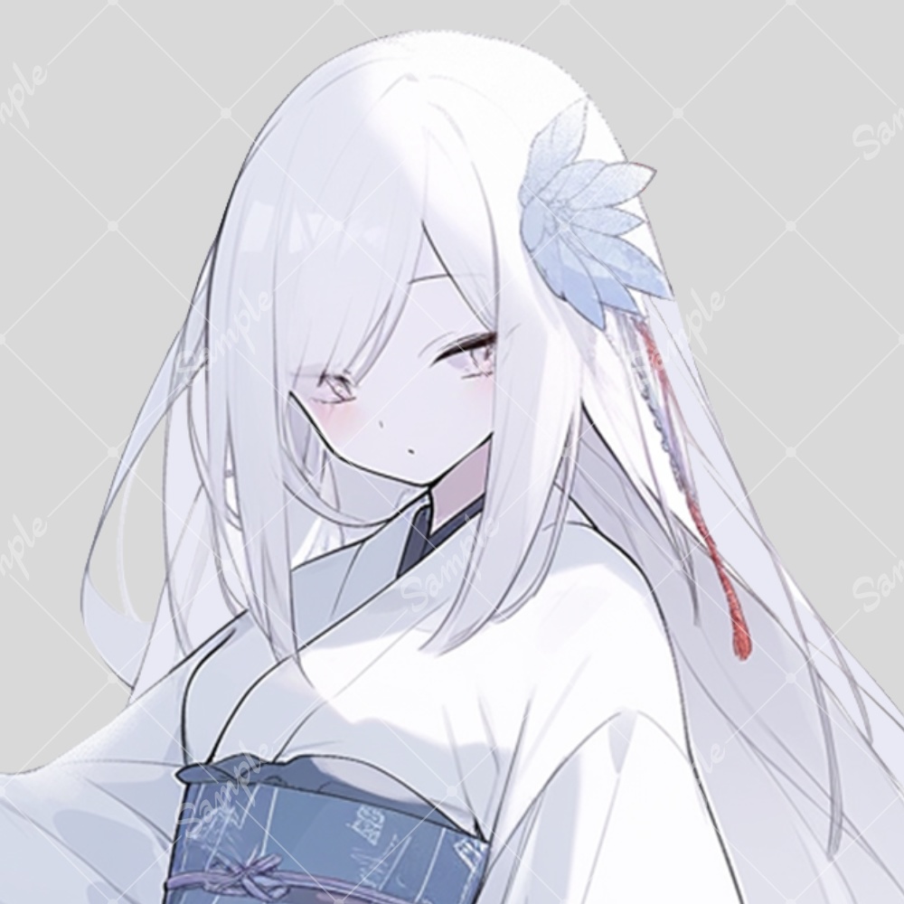 全身立ち絵素材223 雪女 女の子