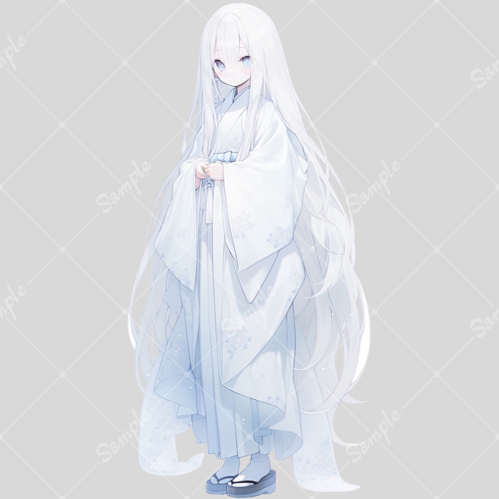 全身立ち絵素材224 雪女 女の子