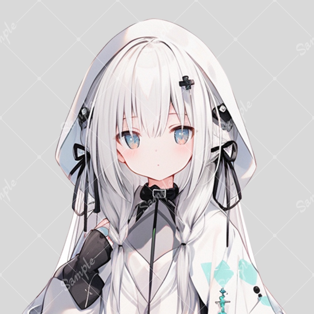 全身立ち絵素材226 サイバーゴシック 白 女の子