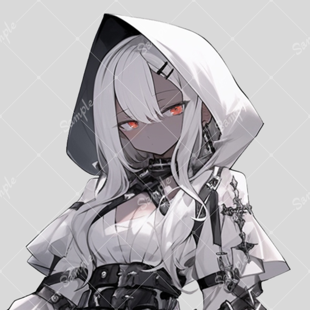 全身立ち絵素材231 サイバーゴシック 白 女の子