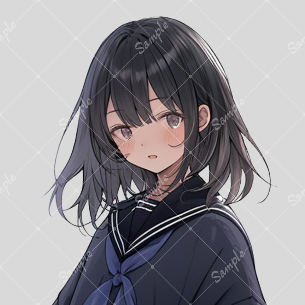 全身立ち絵素材232 女子高生 女の子 背景非透過