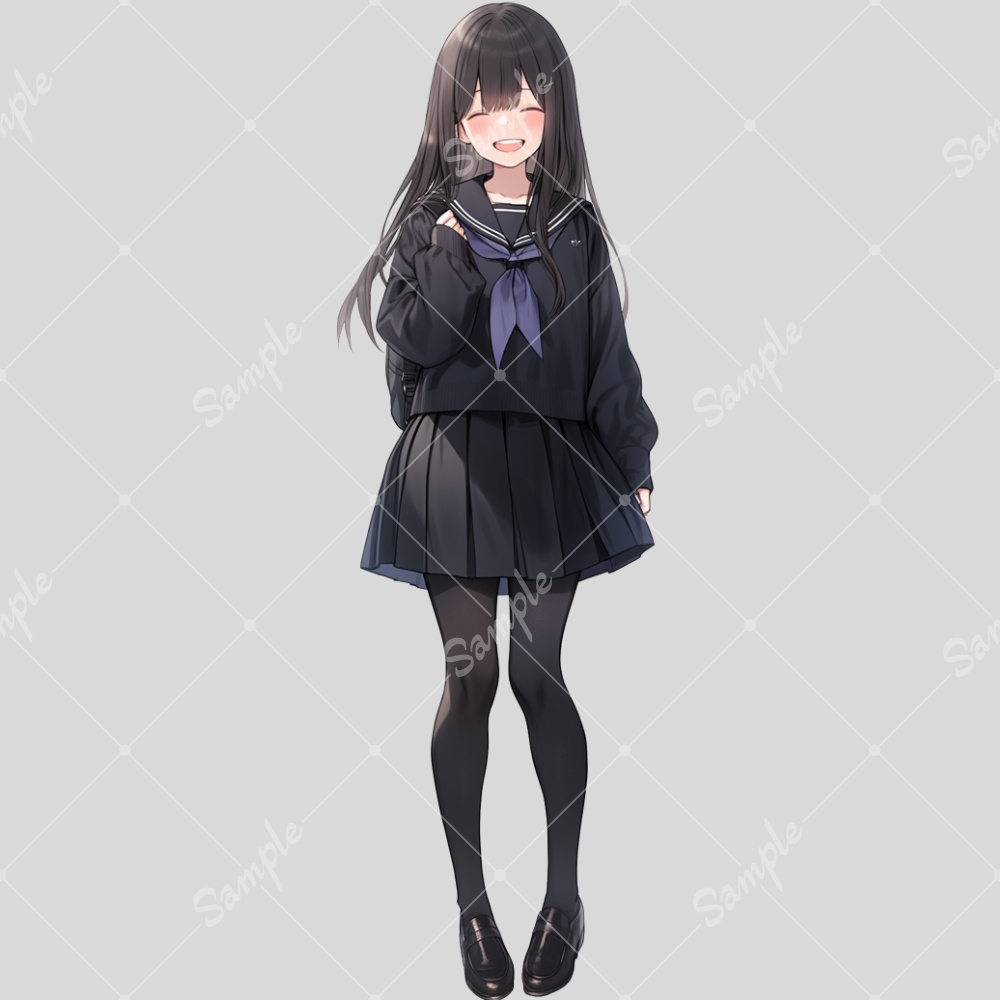 全身立ち絵素材233 女子高生 笑顔の女の子