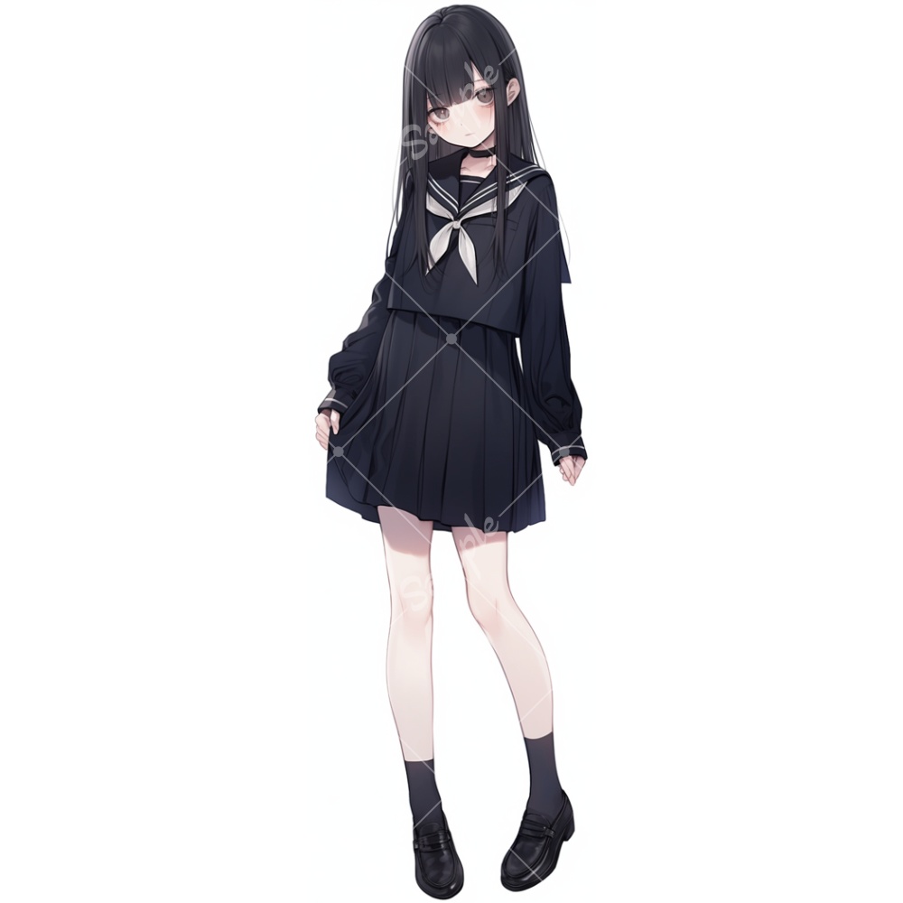 全身立ち絵素材237 女子高生 女の子 背景非透過