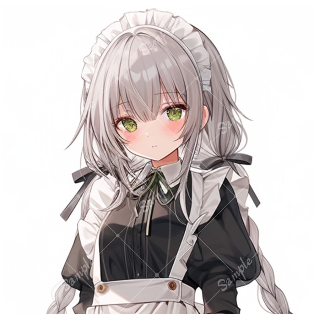 全身立ち絵素材241 クラシカルメイド 女の子 背景非透過