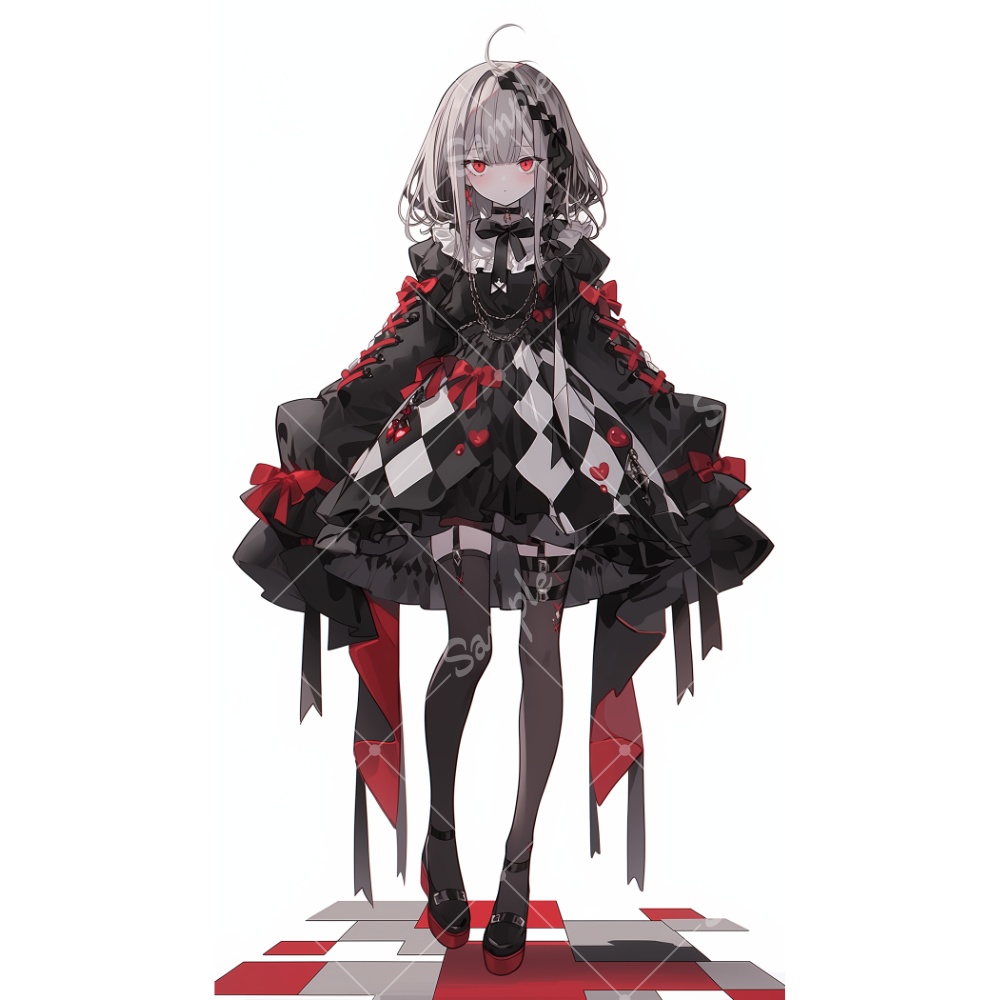 全身立ち絵素材243 ゴシックドレス 女の子 背景非透過