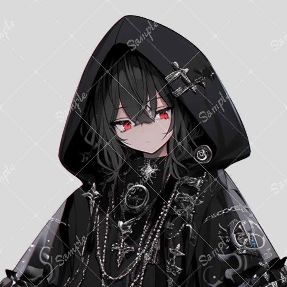 全身立ち絵素材255 サイバーゴシック 黒 女の子