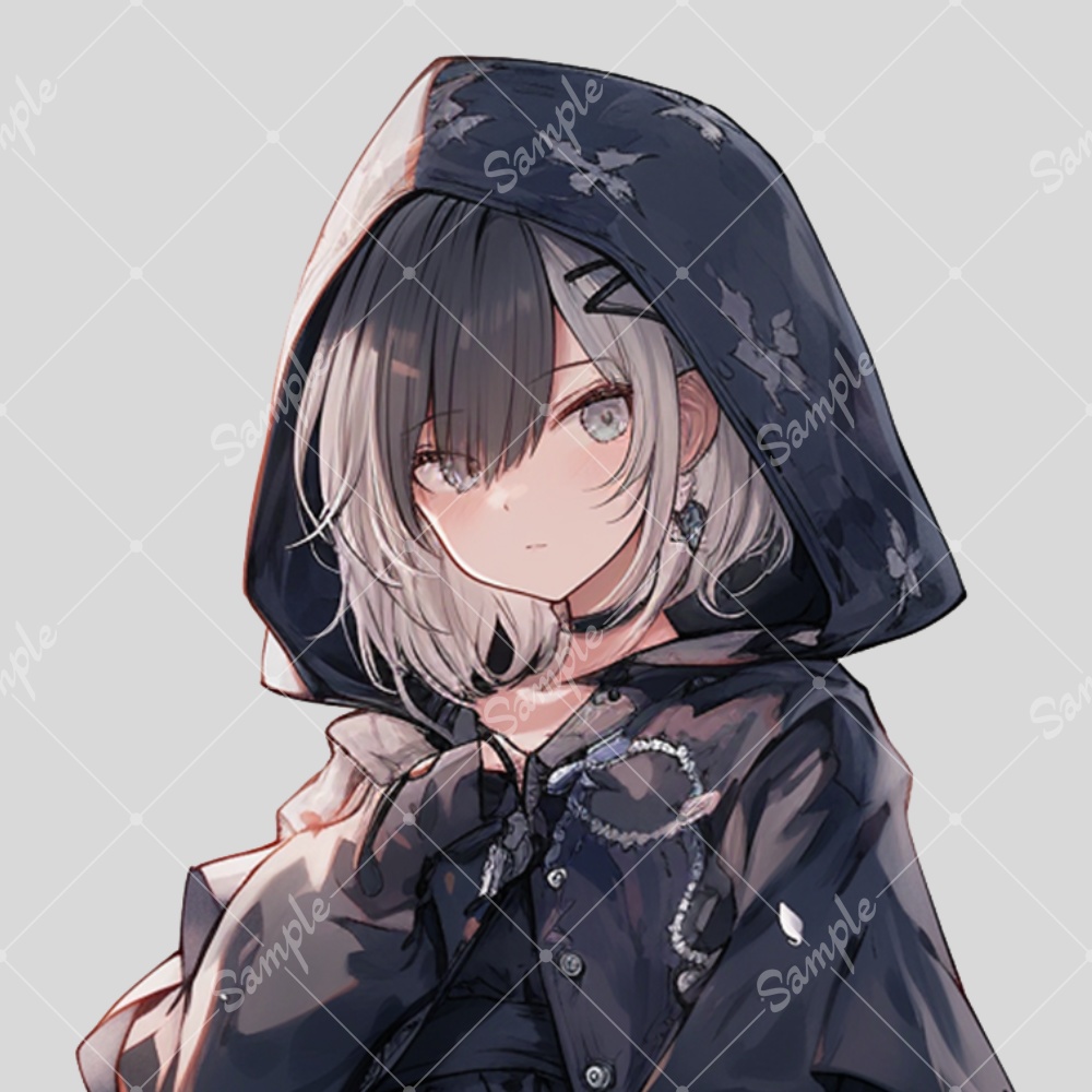 全身立ち絵素材256 サイバーゴシック 黒 女の子