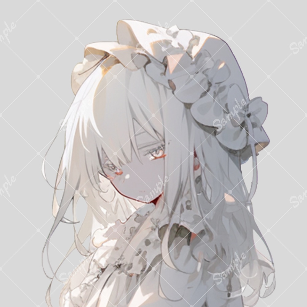 全身立ち絵素材257 純白 儚げな女の子