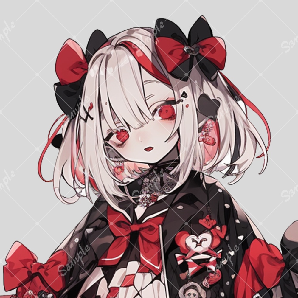 全身立ち絵素材263 赤×黒 ゴシック 女の子