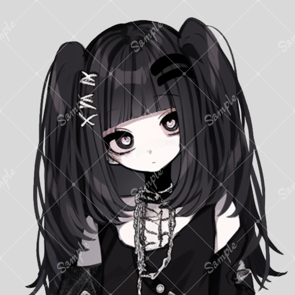 全身立ち絵素材264 黒 ゴシック パンク 女の子