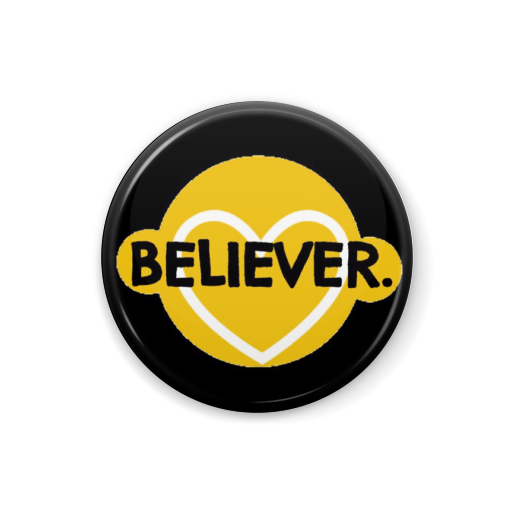BELIEVER.缶バッチ(黒)