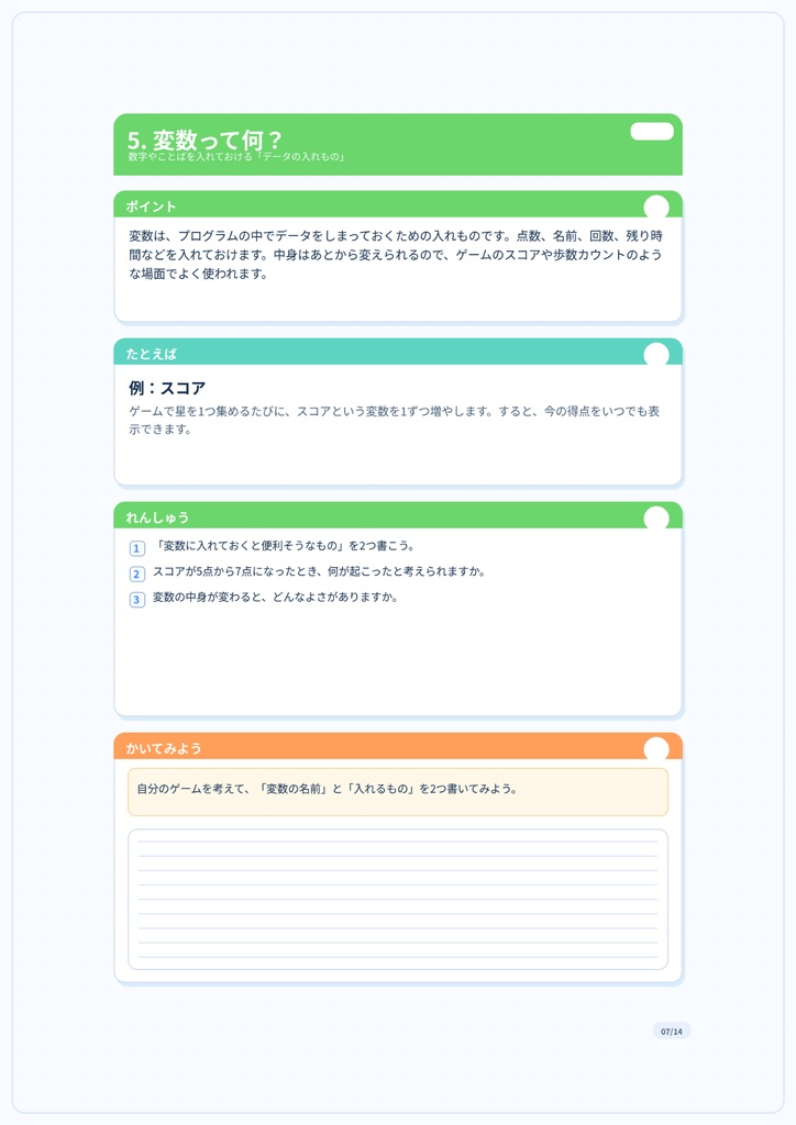 中学生のための はじめてのプログラミングワークブック