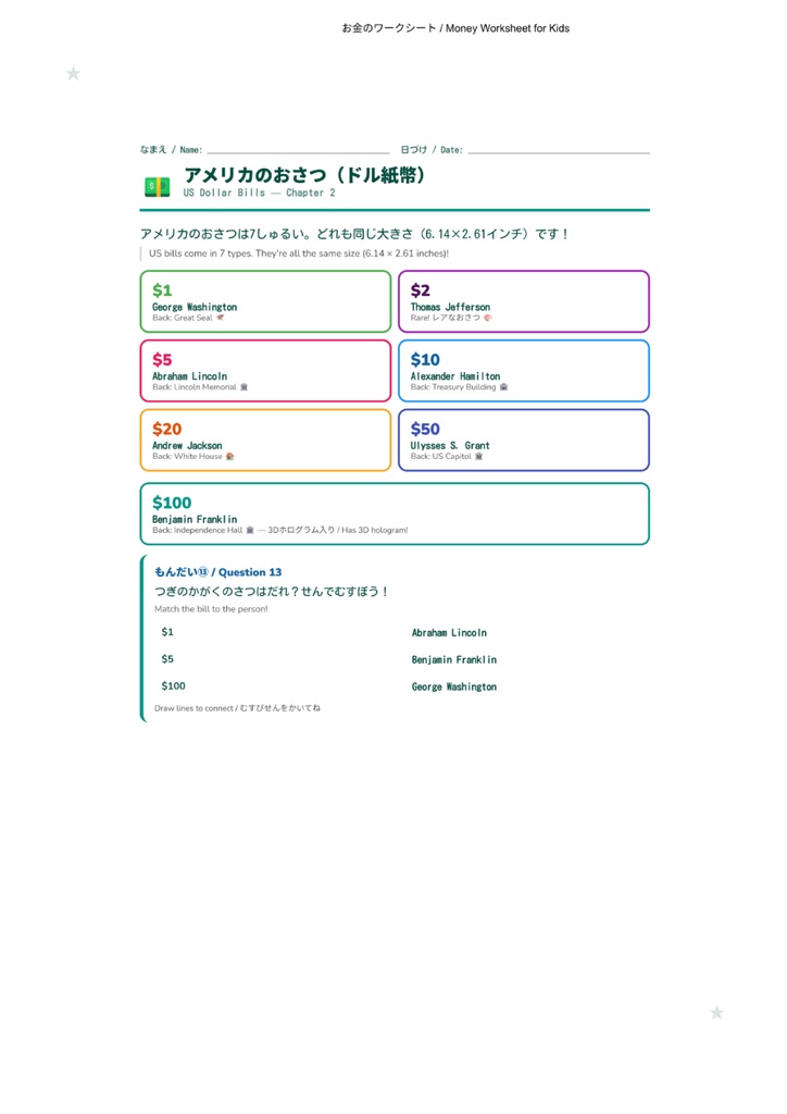 お金のひみつ|小学生向けマネー学習ワークブック