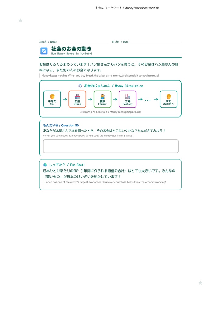 お金のひみつ|小学生向けマネー学習ワークブック