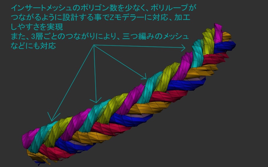 インサートメッシュ　三つ編みブラシ