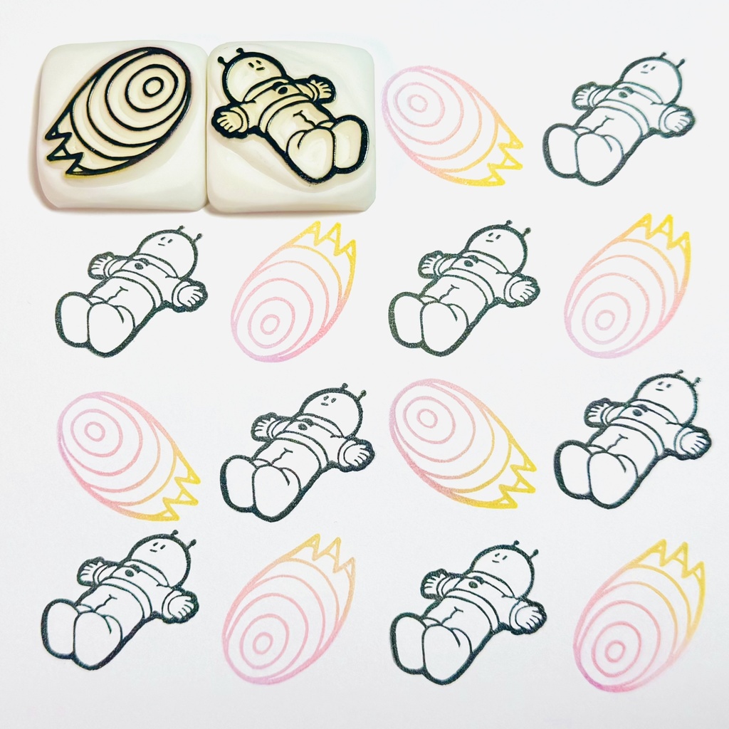 浮遊する宇宙人【キントーはんこ2コセット】