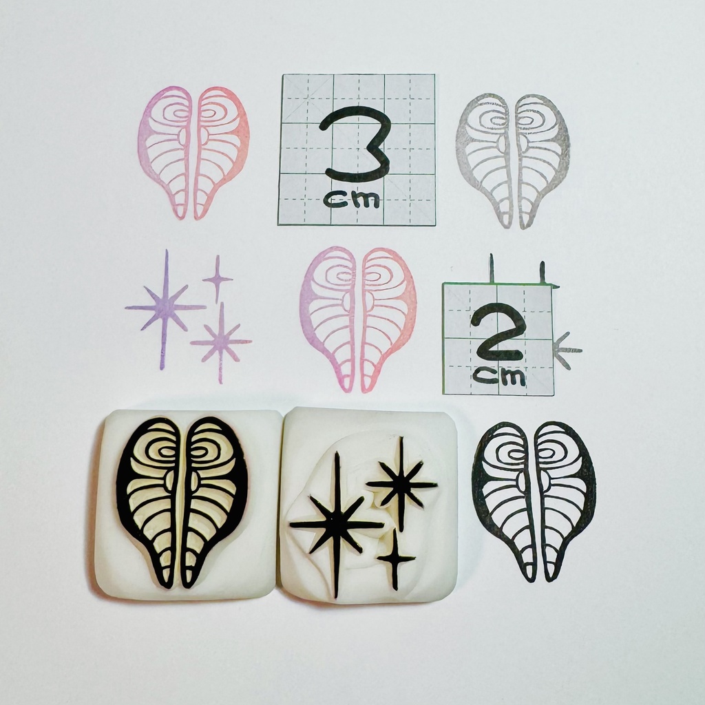 ハートな切り身【キントーはんこ2コセット】