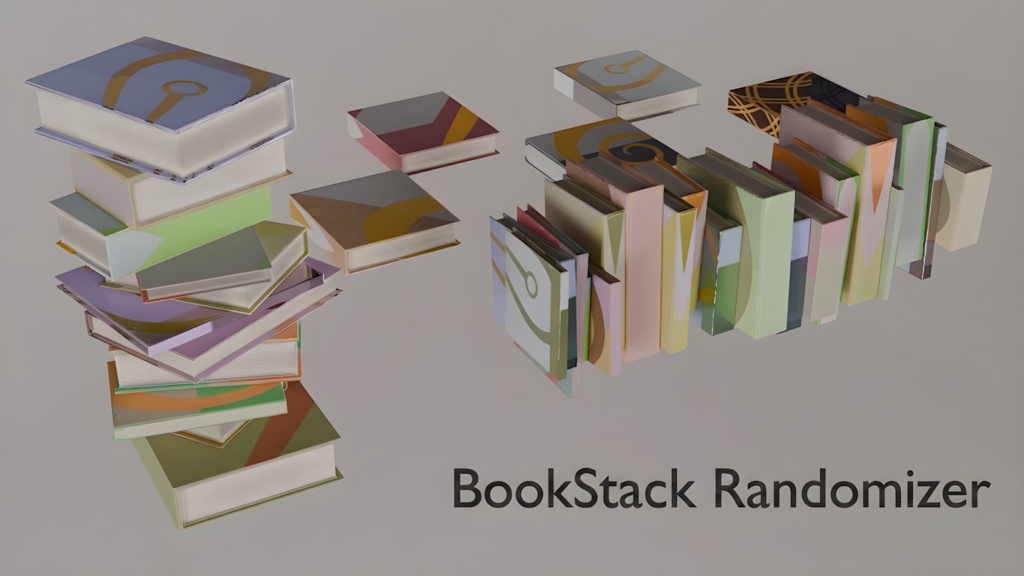 [積み放題]積み本ランダム生成アドオン - BookStack Randomizer (Blender Geometry Nodes)
