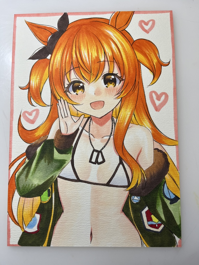 手描きイラスト　ウマ娘　マヤノトップガン