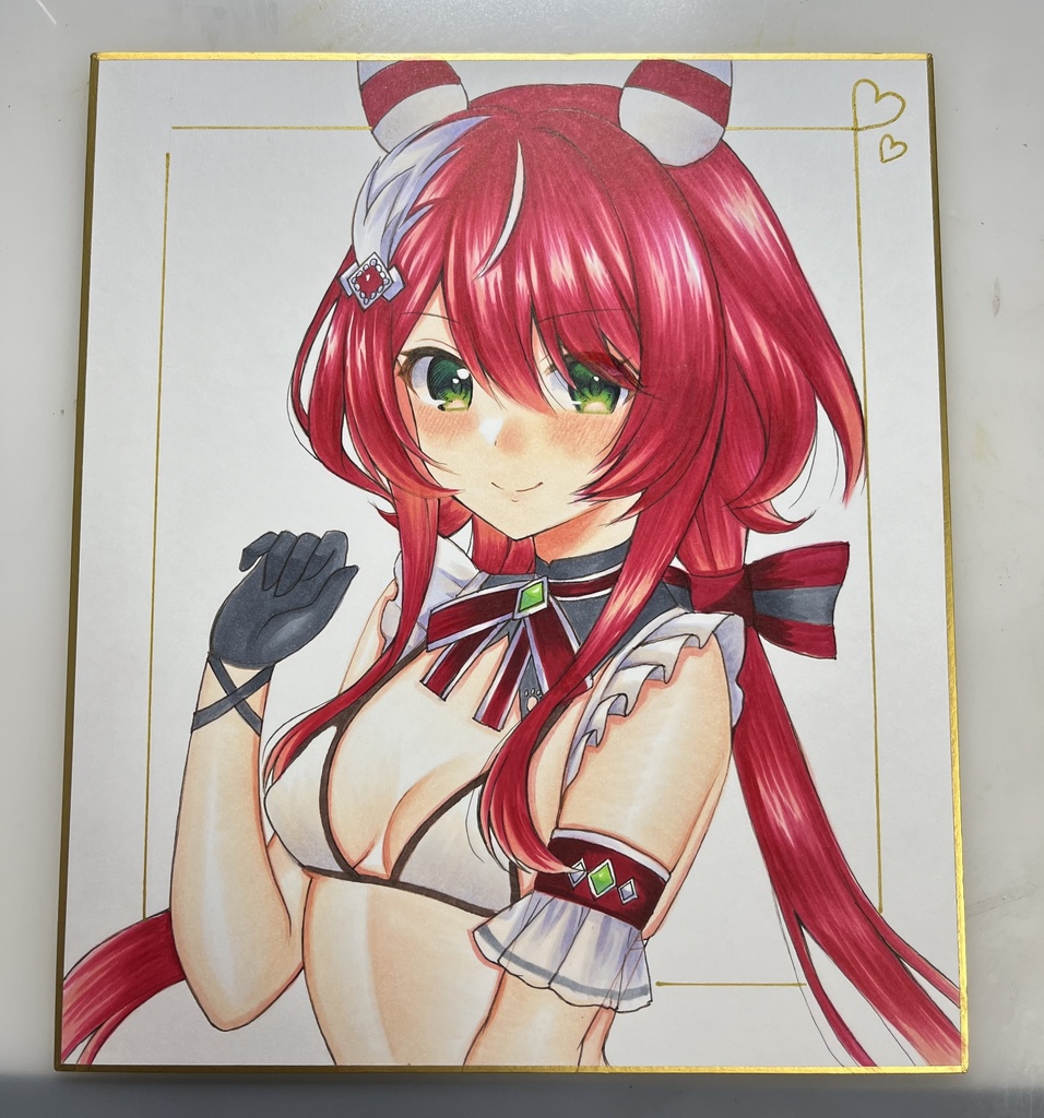 手描きイラスト　ウマ娘　中色紙　ウインバリアシオン