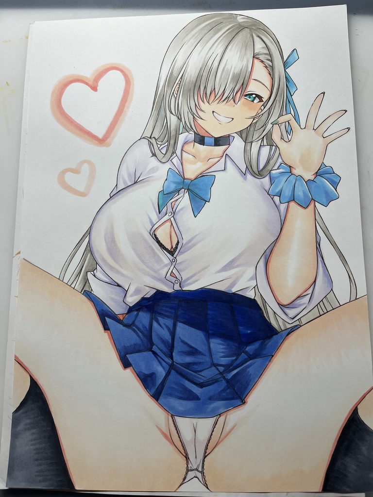 手描きイラスト ブルーアーカイブ アスナ