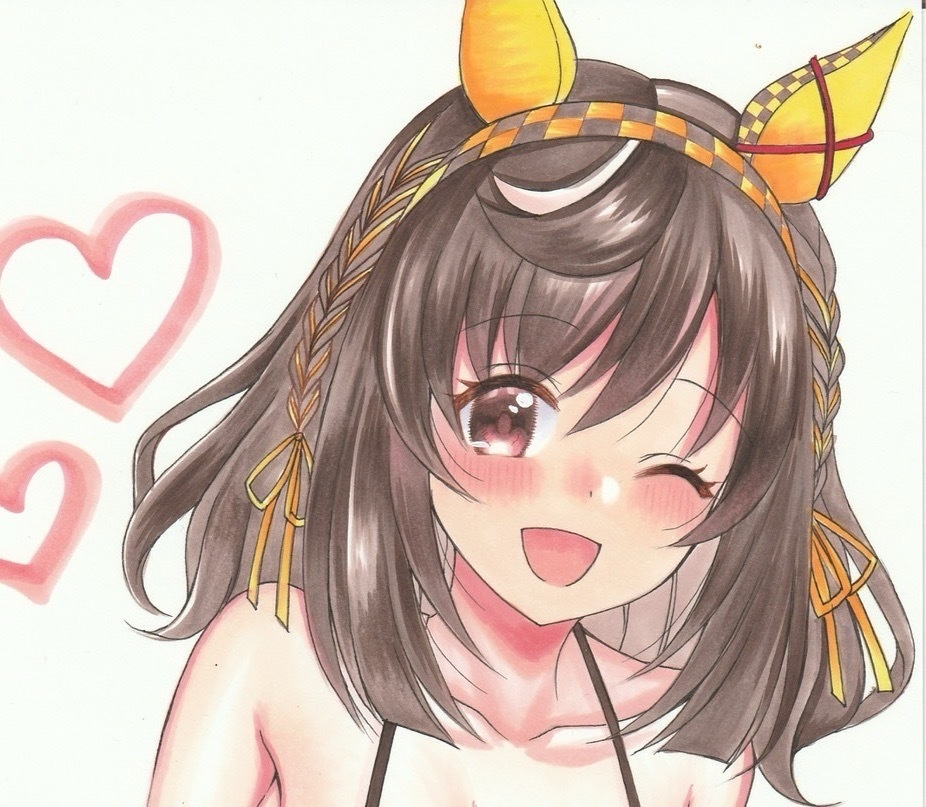 手描きイラスト ウマ娘 ブエナビスタ A4 ケント紙